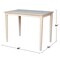 International Concepts Rectangle Solid Wood Top Table, Unfinished, 30 W, 48 L, 36 in H, Wood, Unfinished K-3048-36S - alternate 2